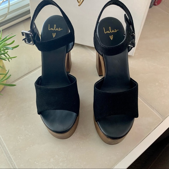 Lolita leather black suede platform heel - Picture 3 of 5